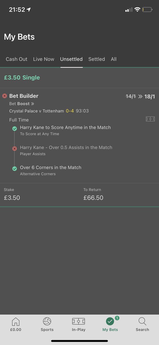 RedCardReff's tweet image. If enough people get on bet 365 live chat and say that sky bet have paid out they should give the kane assist