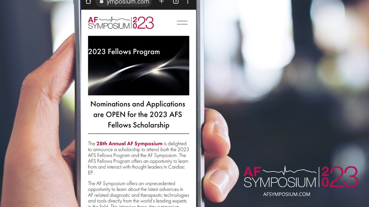 Don’t miss the deadline to submit your nominations and applications for the 2023 AFS Fellows Scholarship. Link to details: bit.ly/2023AFSFellows #AFSymposium #2023AFS