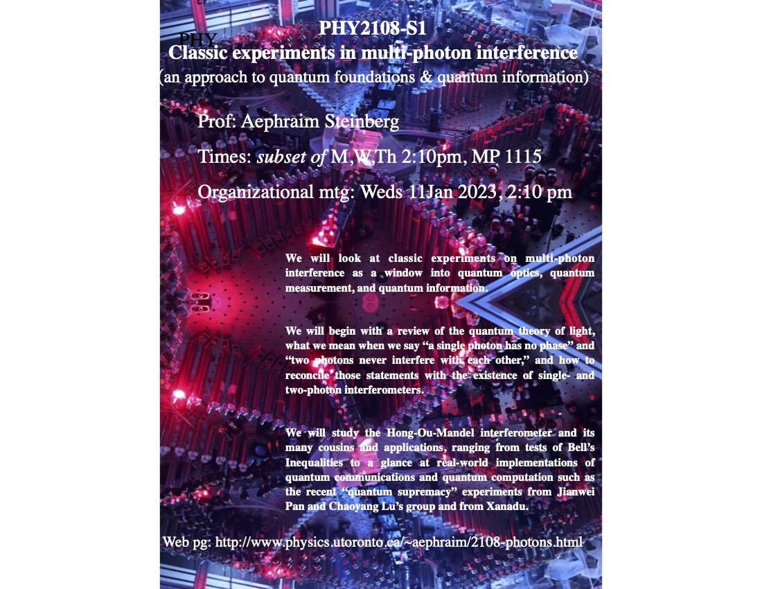 QuantumAephraim's tweet image. Getting ready for my new short-course on multi-photon interference!
#QuantumInterference
#QuantumOptics
#QuantumFoundations
#QuantumMeasurement
#QuantumInformation