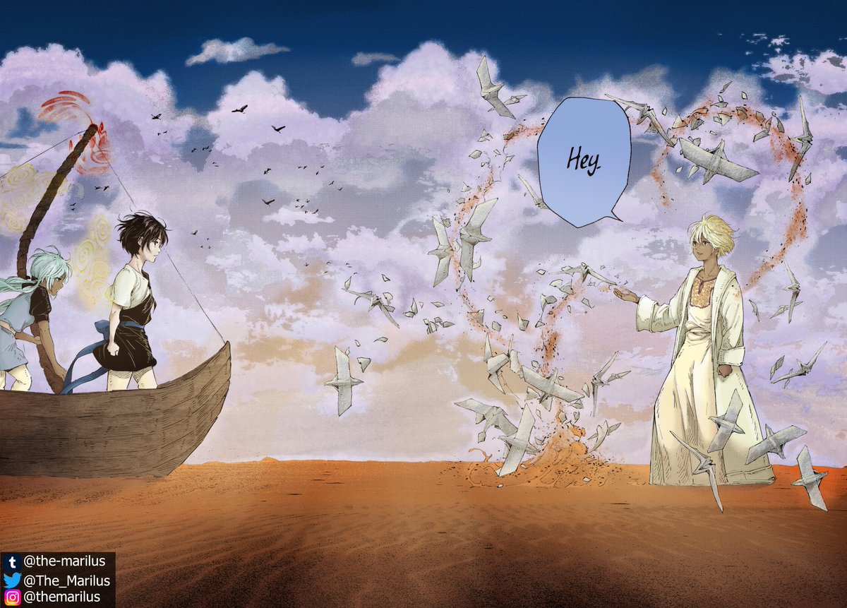 The_Marilus's tweet photo. Children of the Whales Coloring
Chapter 80

Finally finished my WIP from November/December.
I love that panel, there is so much effect in this meeting.

#mangacoloring  #childrenOfTheWhales #クジラの子らは砂上に歌う https://t.co/vYexzdQpz1