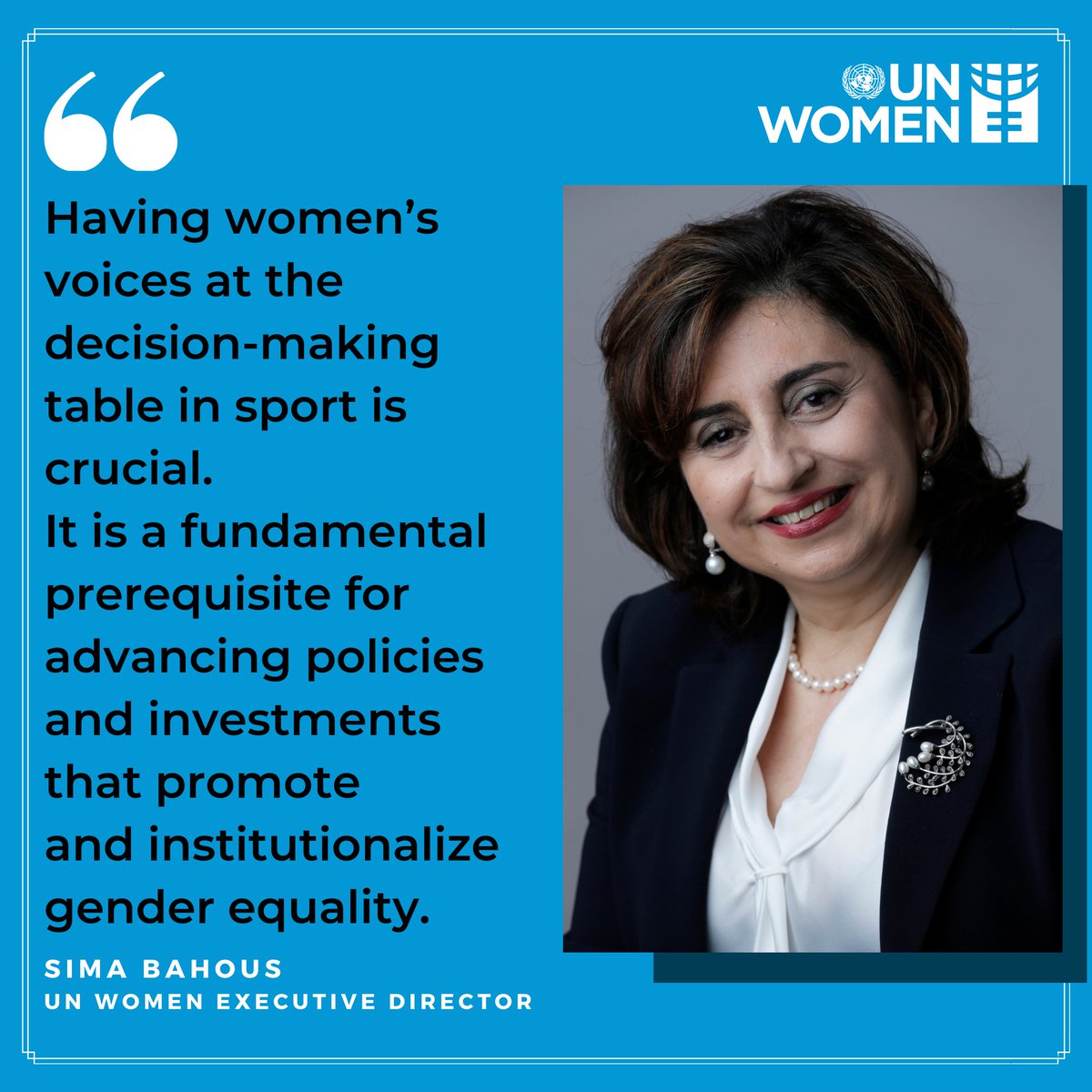 Girls who play sport ✔️develop self-esteem, ✔️learn to overcome adversity, and to work in teams. ✔️tend to stay in school longer, delay pregnancy, and get better jobs. Learn about our work with the @Olympics in this op-ed by @unwomenchief Sima Bahous: unwo.men/CliZ50Milal