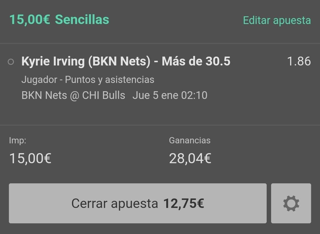 Monkeymantips's tweet photo. Nuestra apuesta de NBA para esta noche.

Kyrie Irving +30.5 Puntos y Rebotes

#MonkeyTeam #apuestas #bet #futbol #apostador #tipster #stats #money #aciertos #telegram #canales #estadisticas #apuestasdeportivas #deportes #sports #win https://t.co/potxBwNswC