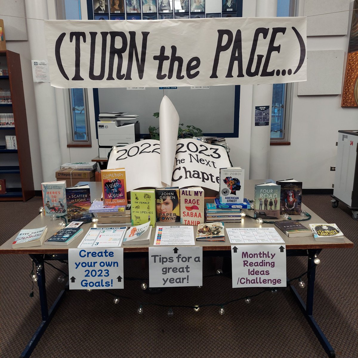 FontanaVb's tweet photo. CG Library is ready to help you rock 2023!!  TURN THE PAGE and start the next chapter of your life with some goals, tips and inspiration on great reads❤️📚✨️
@CaryGroveHS #cgreads #carygrove https://t.co/CP43jTELP5