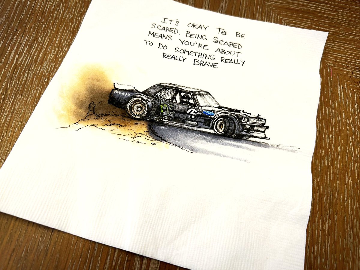 Sloan’s napkin for her lunch tomorrow. I’m sure she doesn’t know 1/2 the people I put on her napkins or some of the quotes but one day she will. If they just get her to think that little bit about the bigger picture I feel I am doing my job. #RIPKenBlock #RipLegend