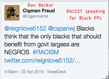 spooney35's tweet photo. @BeckyLeeBrenne1 @Kybelle195739 @CigmanF @EnragedApostate @BreitbartNews @cspanwj @ssholes Kybelle and #CigmanFraud are KNOWN RACIST .... They show up in unwanted timelines to let Black folks know how they feel. https://t.co/YvSosEhdM8