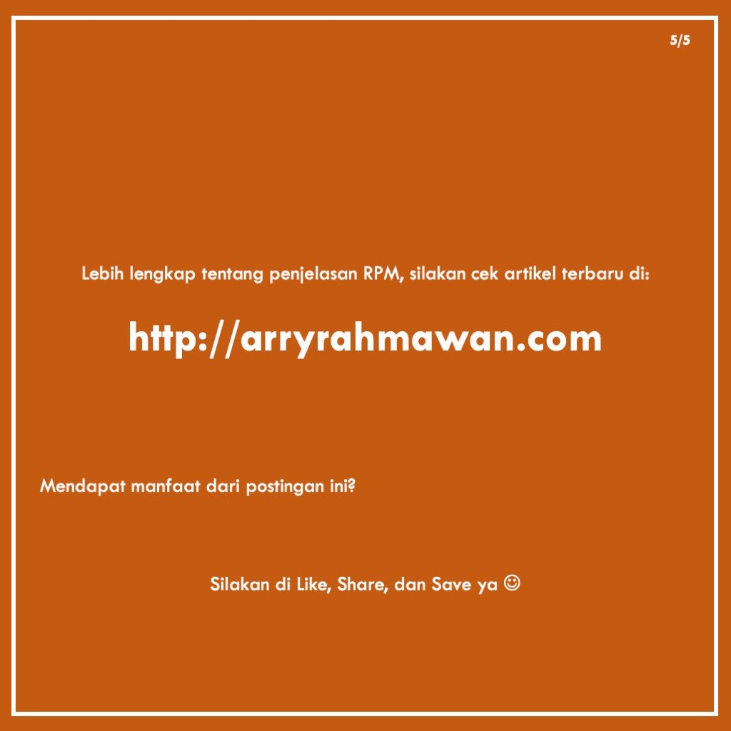 Mengawali tahun baru, ingin berbagi salah satu teknik meningkatkan produktivitas, yaitu teknik RPM. Baca selengkapnya di arryrahmawan.com/menumbuhkan-pr…