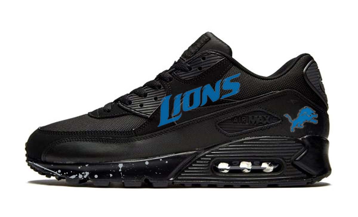 JapzzyLambo's tweet photo. @Azile68 @Lions @jswaggdaddy @DAndreSwift detriot lions silver splat custom Nike air max shoe available https://t.co/focLya8fCe