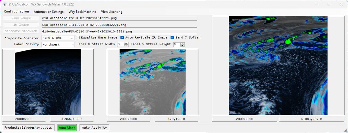 usa_satcom's tweet photo. GOES-18 is now GOES-West. A quick check of XRIT Suite to ensure all is good so far! #XRIT https://t.co/2VY1XF4mVq
