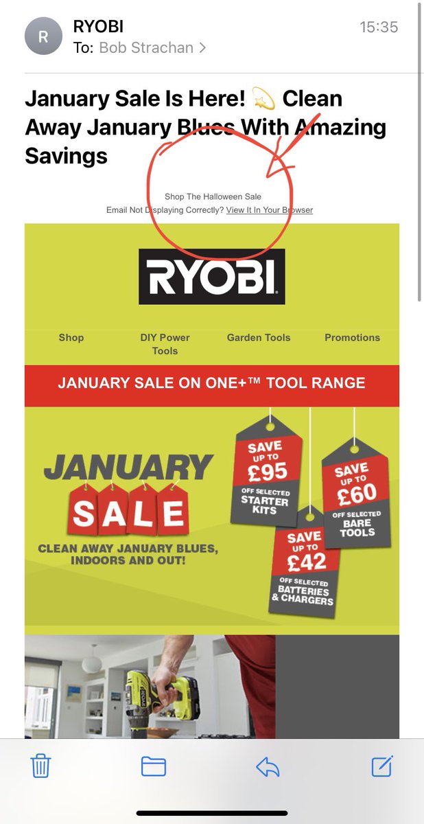 A Halloween sale in January? Sales are getting earlier every year!!! #oops #funny 😆😂