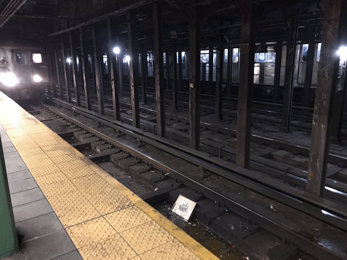 across106th's tweet image. Art on the 1 Train tracks: Monday, January 2nd at 59th Street.