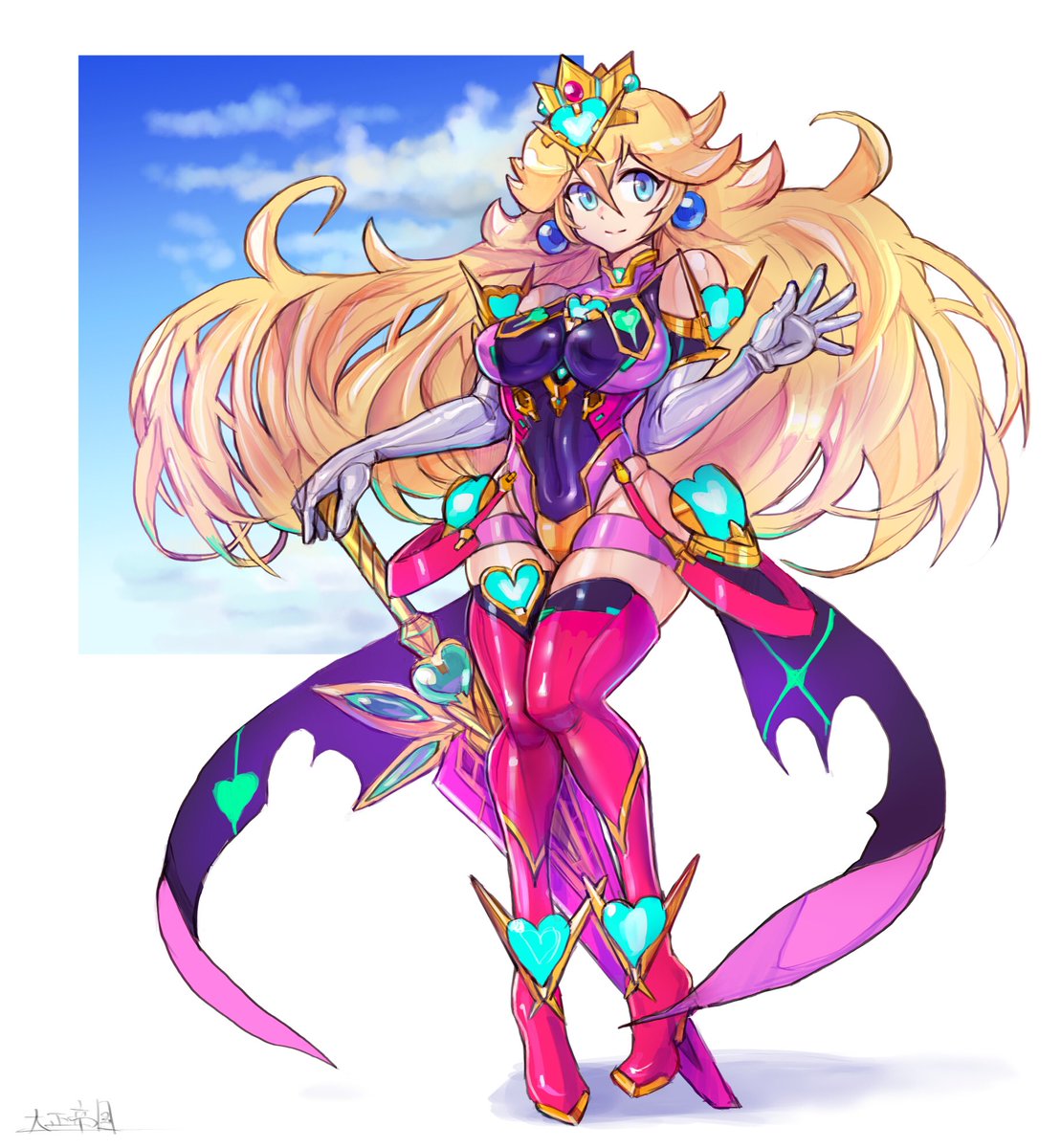 ピーチ姫 「おはよう御座います。 」|大正帝国のイラスト