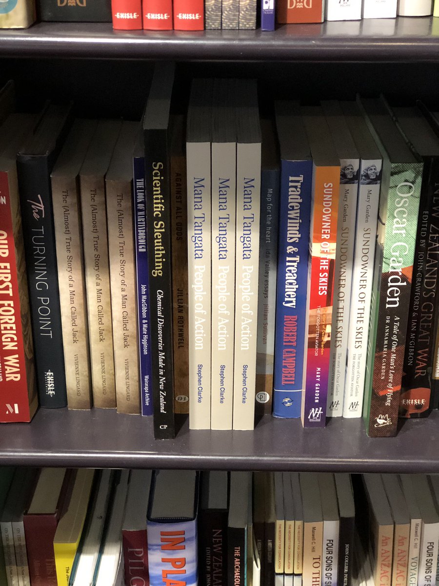 StephenClarkeNZ's tweet photo. Some of the last copies of the 3000 print run still in the wild at Bruce McKenzie Books in Palmerston North. #Rotary #History https://t.co/BWFVUBeStR