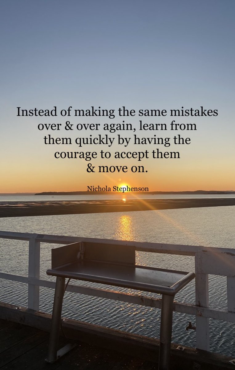 Instead of making the same mistakes over & over again, learn from them quickly by having the courage to accept them & move on #positive #mentalhealth #Mindset #joyTrain #successtrain #ThinkBIGSundayWithMarsha #thrivetogether #quote #quotes #quotestoliveby