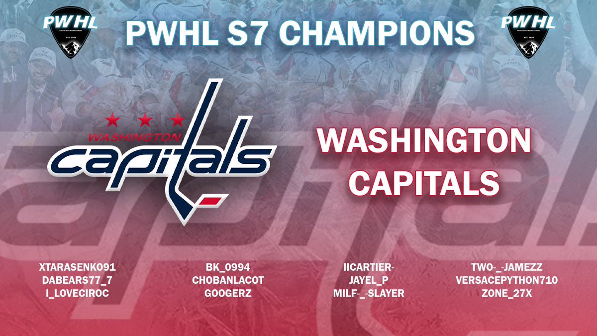 Congratulations to our S7 Champions, the Washington Capitals!