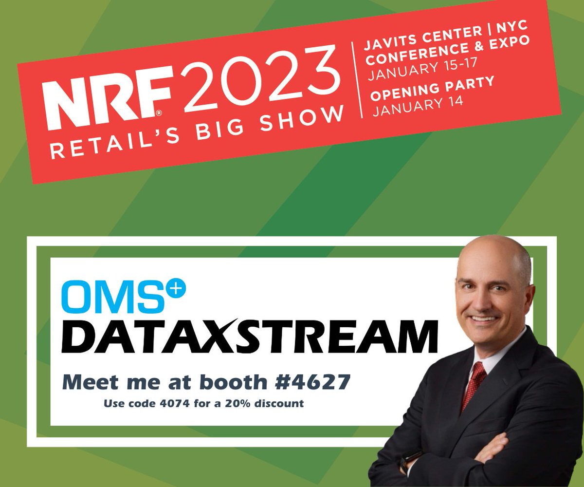 headed to New York - January 14 - 17 with <a href="/DataXstream/">DataXstream</a> as part of the SAP Village at #NRF2023 We will be showcasing OMS+ our cross channel order management and point of sale platform for SAP users. It is purpose built for high volume and/or high touch sales. Hope to see you there