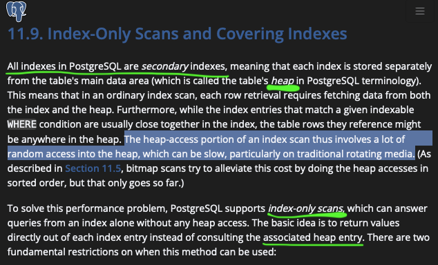 hnasr's tweet image. The first paragraph is critical to understanding Postgres.  Once a developer knows this, they will be mindful with their queries. 

The work the db does will be appreciated.