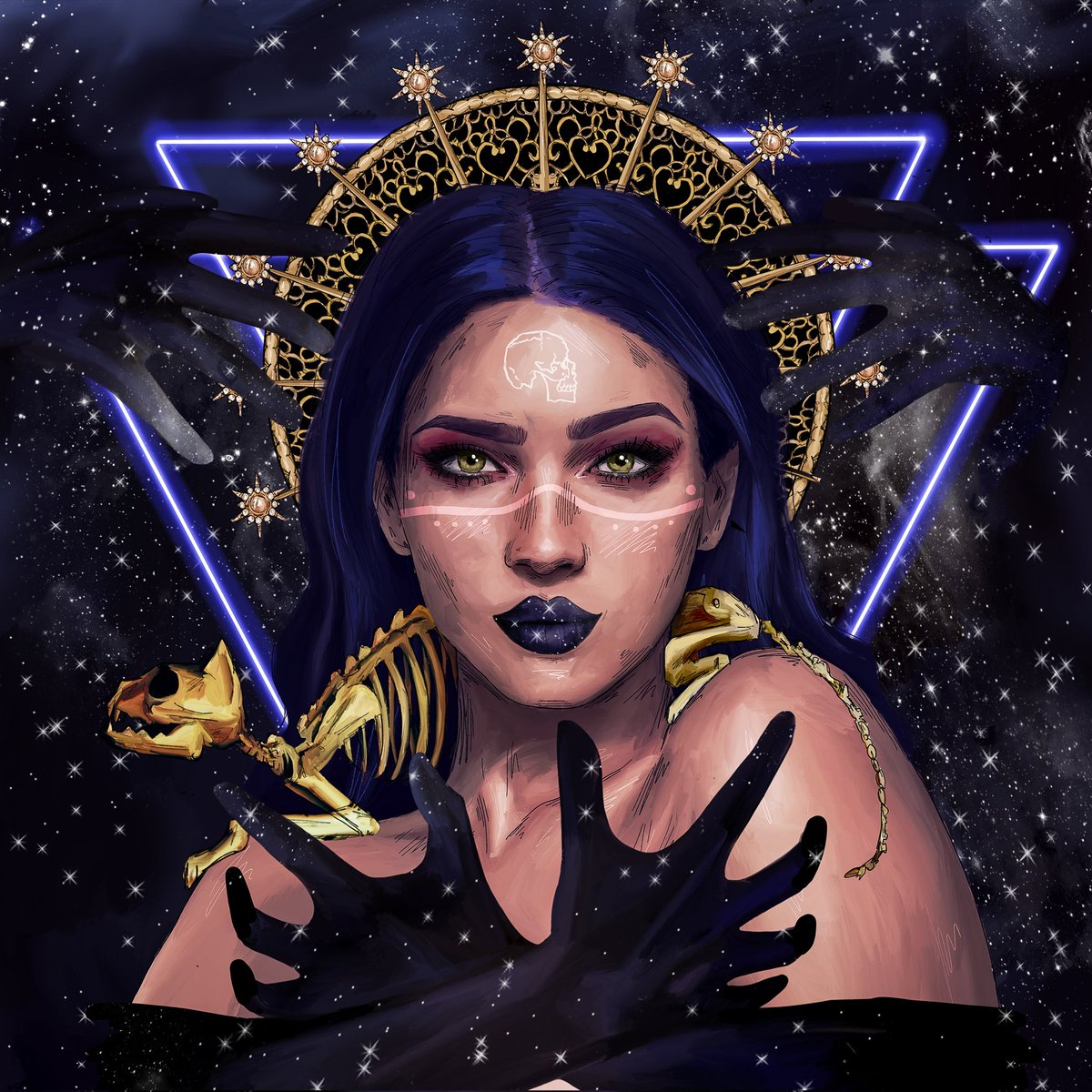 sacred_skulls's tweet photo. Sacred community, here's one of the FIRE Sacred Soul 1/1s hand drawn by @HelenaEliasArt that hasn't been minted. We're considering pulling it from mint and making it an art claim for holders. Thoughts? It's SO GOOD. https://t.co/y3BfkNsSB6