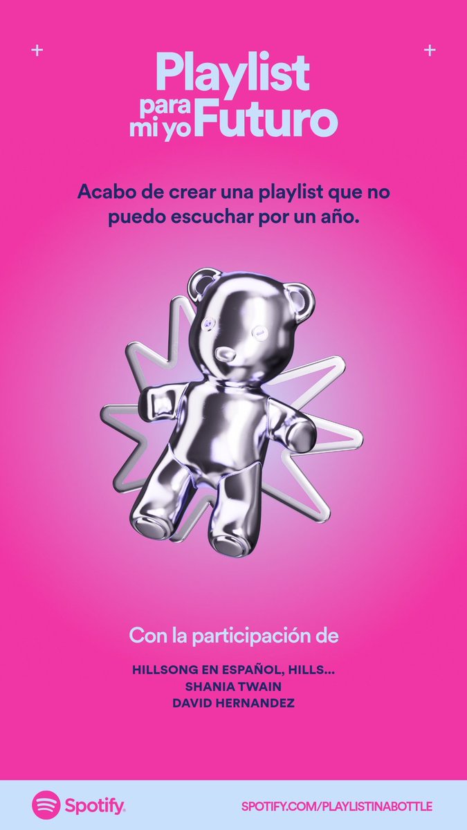 Kdar2510's tweet photo. Acabo de crear una cápsula del tiempo musical que no puedo abrir hasta 2024.
Creá la tuya con Playlist para el futuro de Spotify: https://t.co/pvBTaiF52w
#PlaylistfortheFuture
https://t.co/rkGF4PSDju https://t.co/rfakfc9rMP