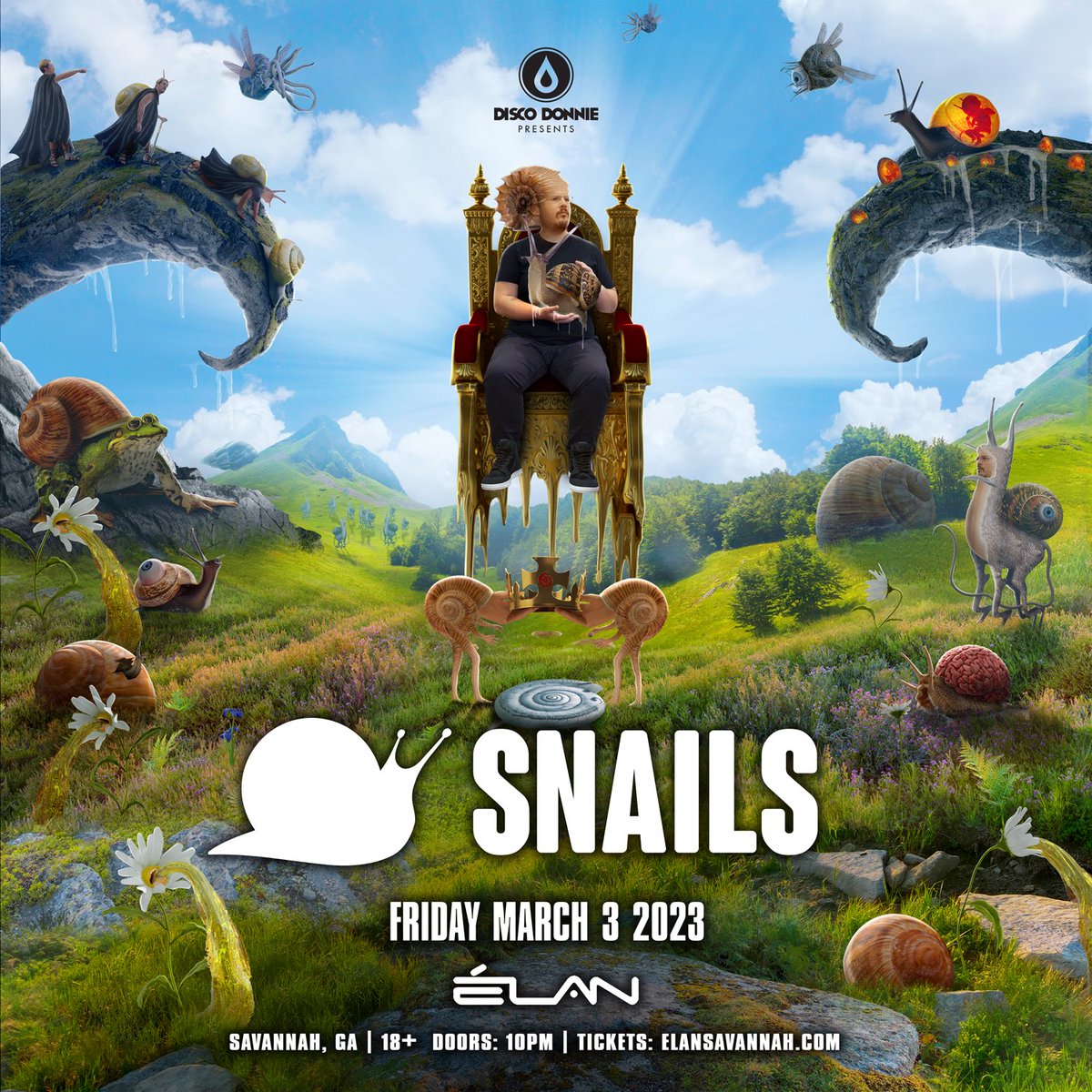 SAVANNAH!!! Let’s rage together!! Can’t wait to be back playing my new Helix album for you guys!! See you on March 3rd at @ElanSavannah !!🤘🏼💚🐌 @RealDiscoDonnie Tickets Here: hive.co/l/snails0303