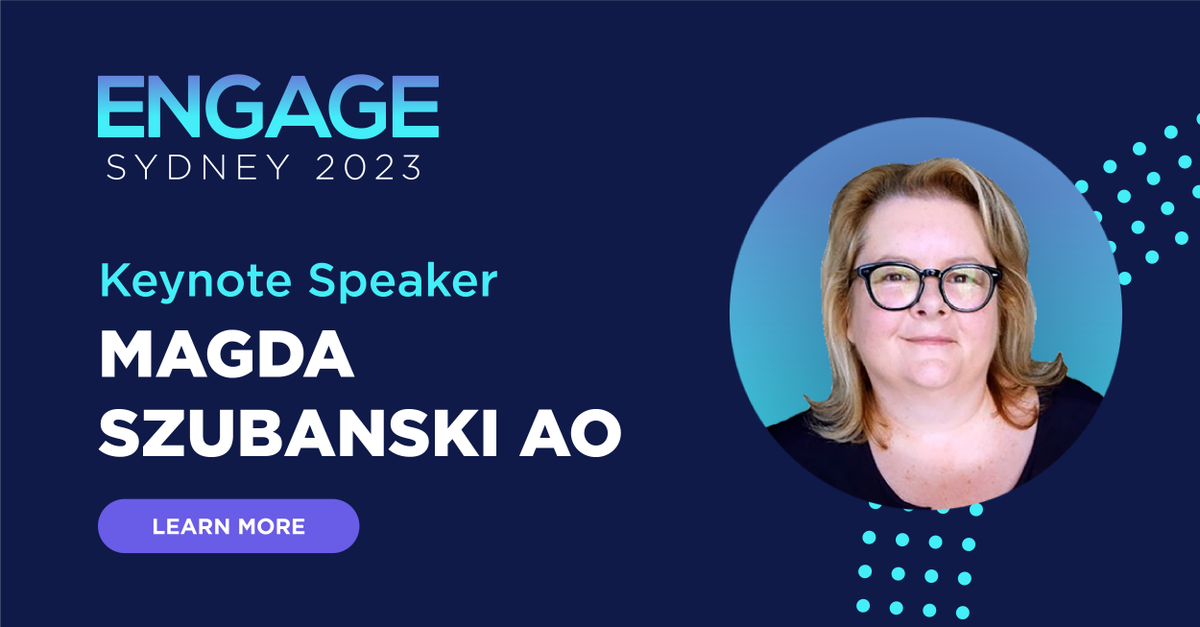 In case you missed it! Magda Szubanski AO, will be at Engage Sydney 2023! 

See Magda close out the day with a bang. Don't miss out, purchase your tickets for Engage Sydney today. bit.ly/3AEMnPa

#BullhornEngage #keynotespeaker #recruitment