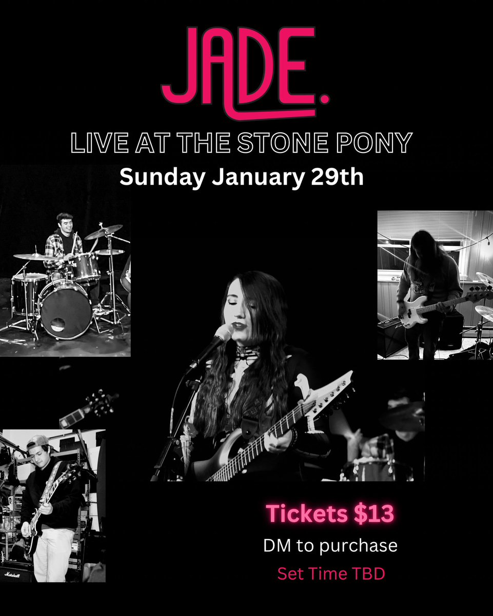 lovejadetheband's tweet photo. ANNOUNCEMENT🖤 We’ll be playing at The Stone Pony in Asbury Park Sunday January 29th!! DM to purchase tickets💗 HOPE TO SEE YOU THERE!! https://t.co/dgNFoSiuhc
