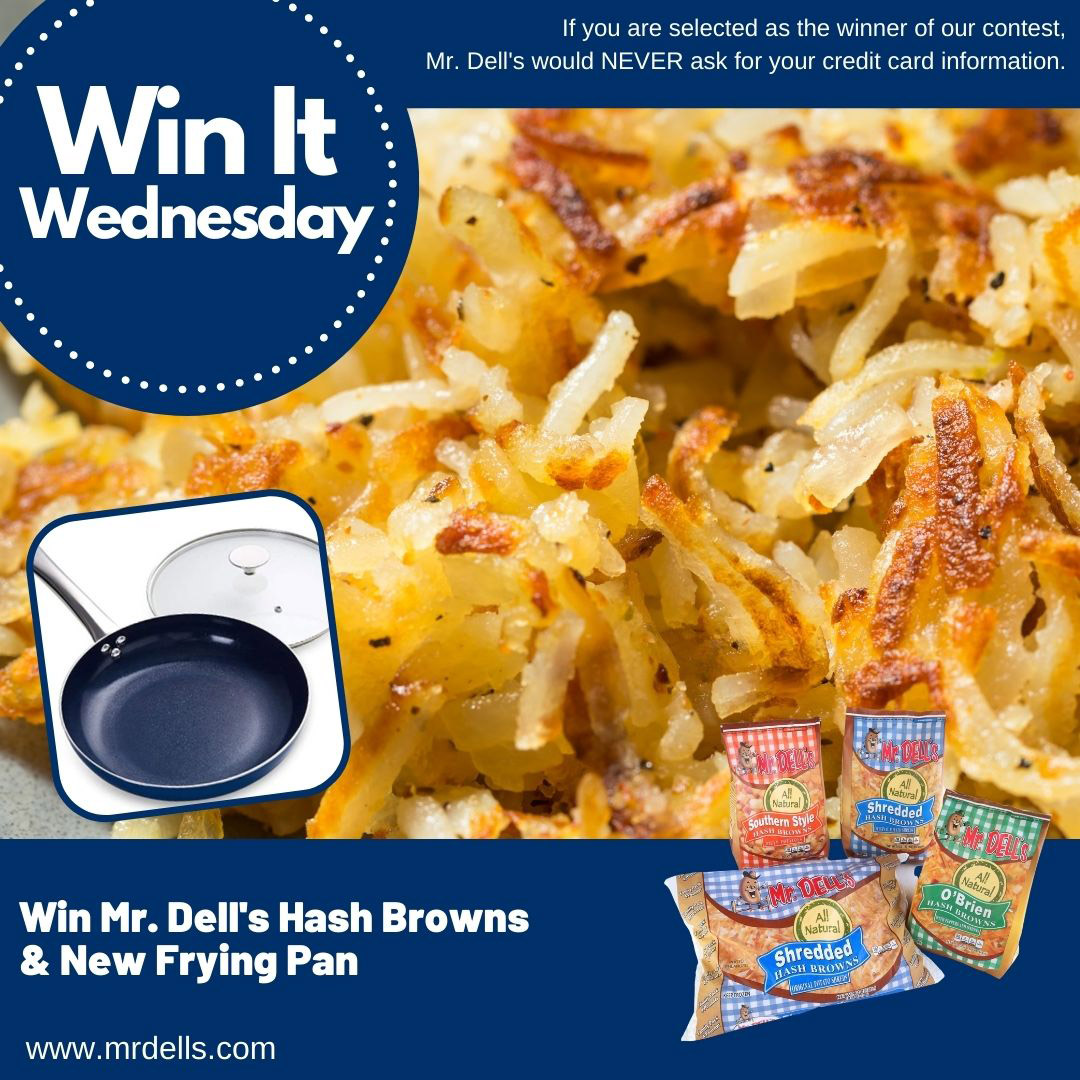 It's #WinItWednesday! The new year demands great breakfasts and a new pan to cook them in. Tell us what your favorite breakfast is, &amp; be entered to win #MrDells #HashBrowns &amp; a frying pan. Eating breakfast has been linked to better health. Like &amp; retweet for extra entries.