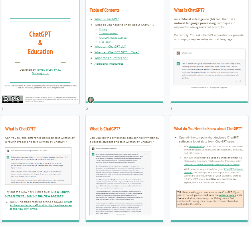 ChatGPT - what can it do? What can it NOT do? What can educators do? Learn more by browsing this open source slide deck. 
docs.google.com/presentation/d…
#highered #edtech #chatgpt #education #teachered #k12