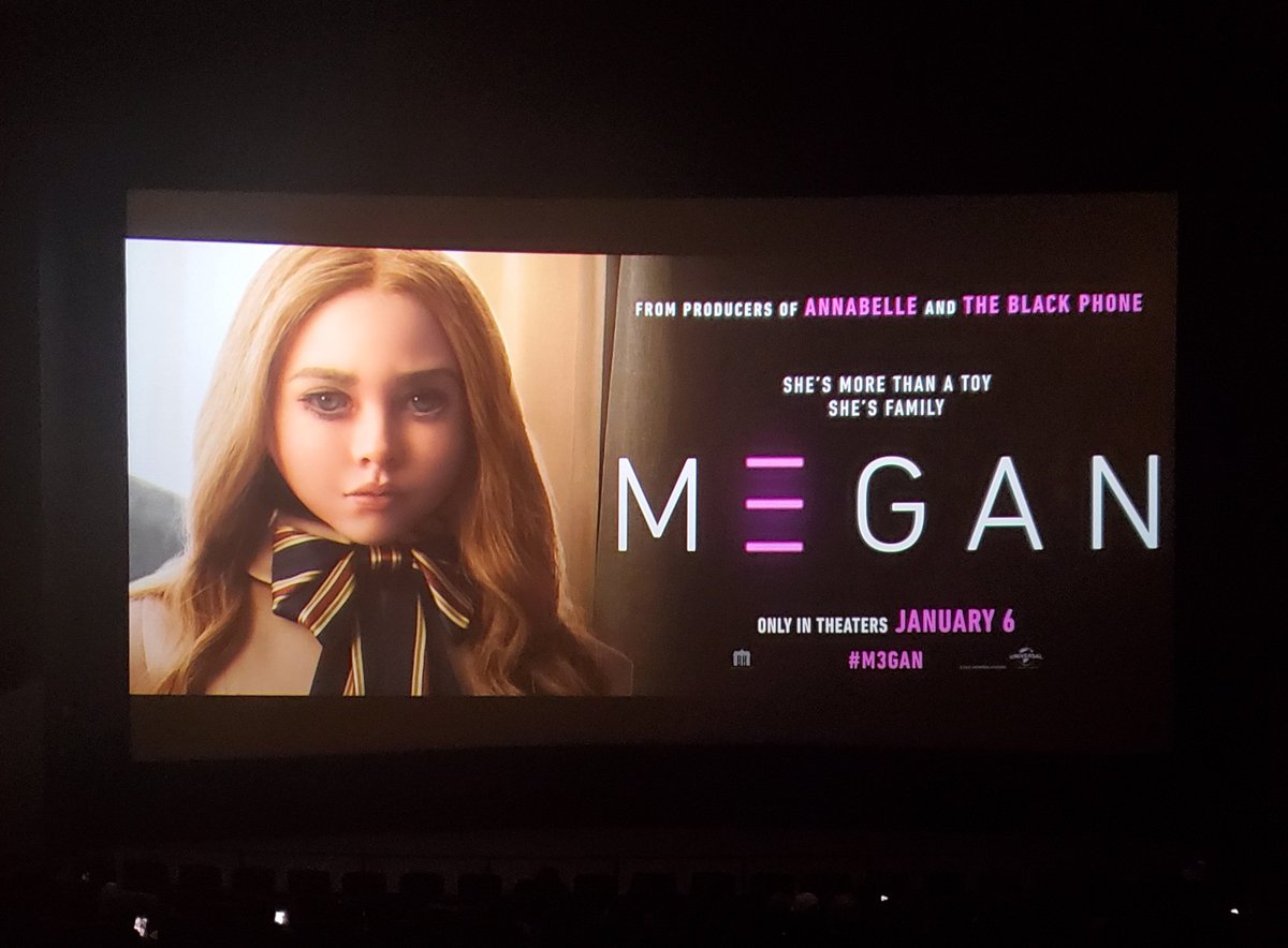 1st Theater Exp of 2023. Campfire or a dumpster fire? To be continued...
#advancedscreening #M3GAN <a href="/AMCTheatres/">AMC Theatres</a>