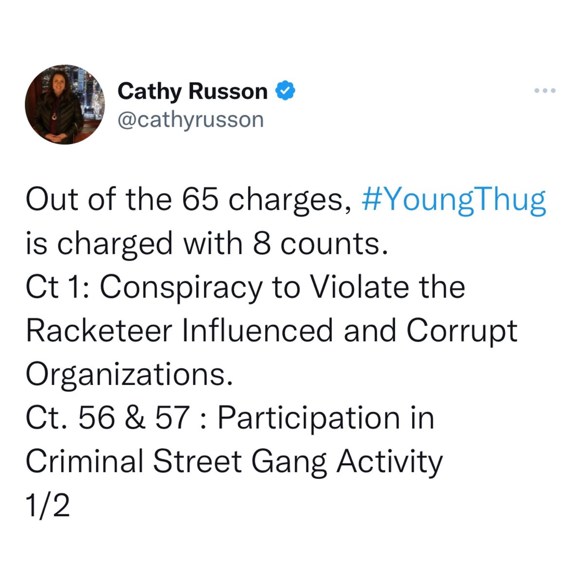 SaycheeseDGTL's tweet image. Out of 65 charges Young Thug is only charged with 8