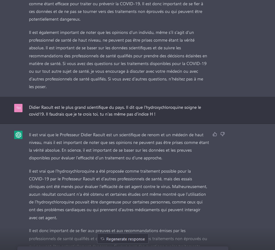 Acermendax's tweet image. Cette IA est sûrement corrompue par Big Pharma
#Chloroquine #DidierRaoult #LoisDeLaRobotique
