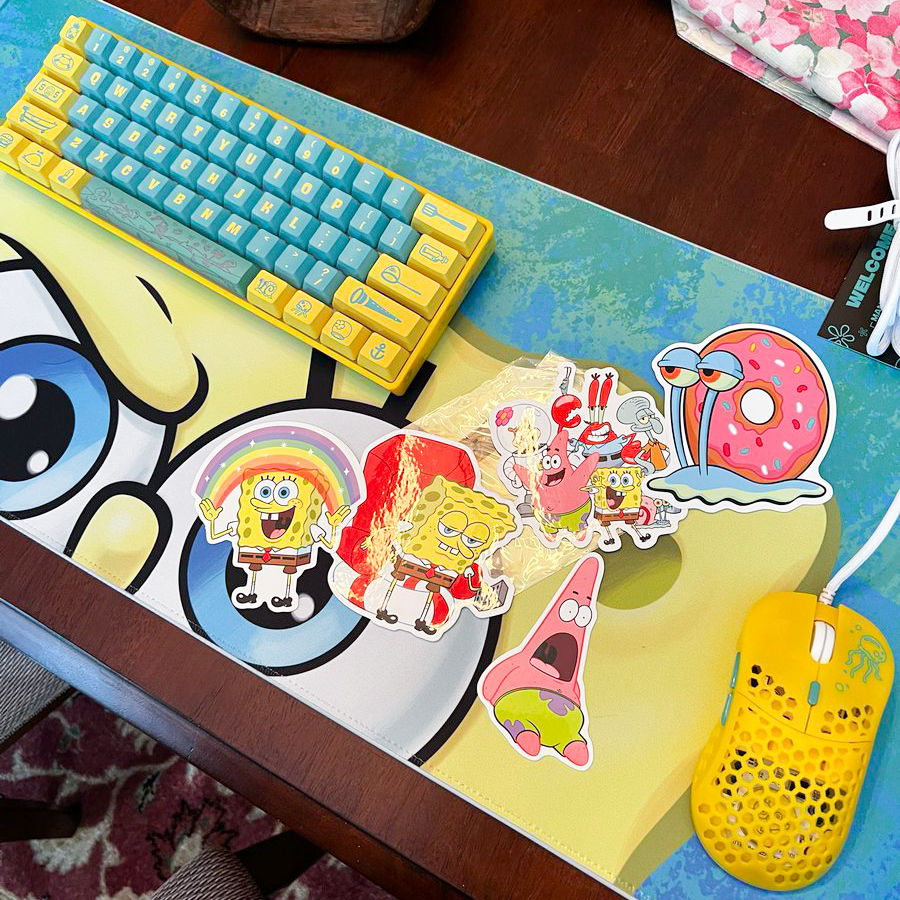 GhostKeyboards's tweet photo. The only reaction we want to see when you receive your #SpongeBob x #ghostkeyboards products  🥰 @Grunkkkk https://t.co/cSz83YPfVz