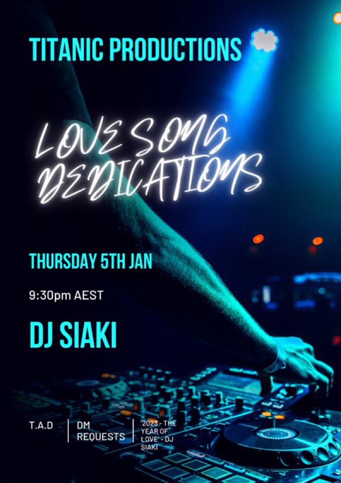 Siaki_Titanic's tweet photo. 🚨🚨 HEY LOVEBIRDS 🚨🚨
We Back! Join us tonight, Invite your friends or that special someone to tune in, have your Songs &amp; special messages ready to dedicate to that special someone and ya never know where the Titanic will take you 🌊 

Siaki 🚢 https://t.co/VtmiQs4Tcz