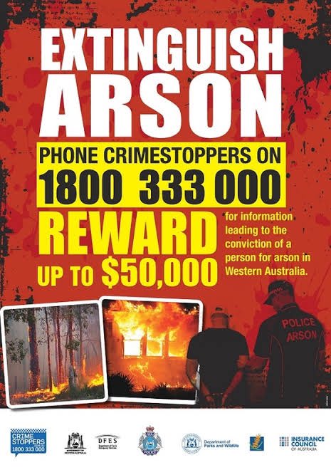 Collie has had several deliberately lit fires in the past 24hrs with multiple ignition points. If you have any information please call Crimestoppers and help to keep our community safe. #fb #keepcolliesafe