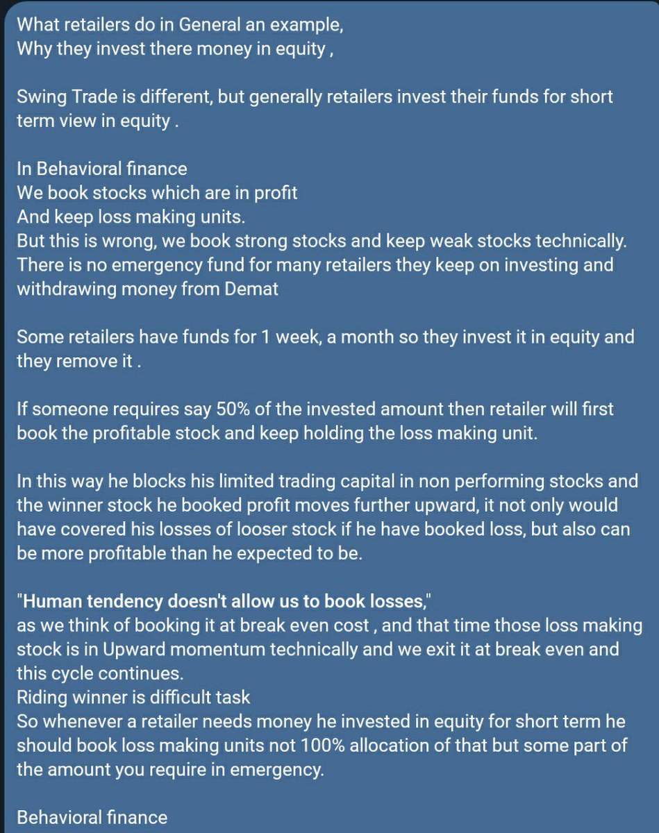 kuberpedia's tweet image. Behavioural Finance
Why do retailers incur loss.
#muftgyaan #kuberpedia #stockmarketlearning #retailinvestor #StockMarket #sharemarket #Finance