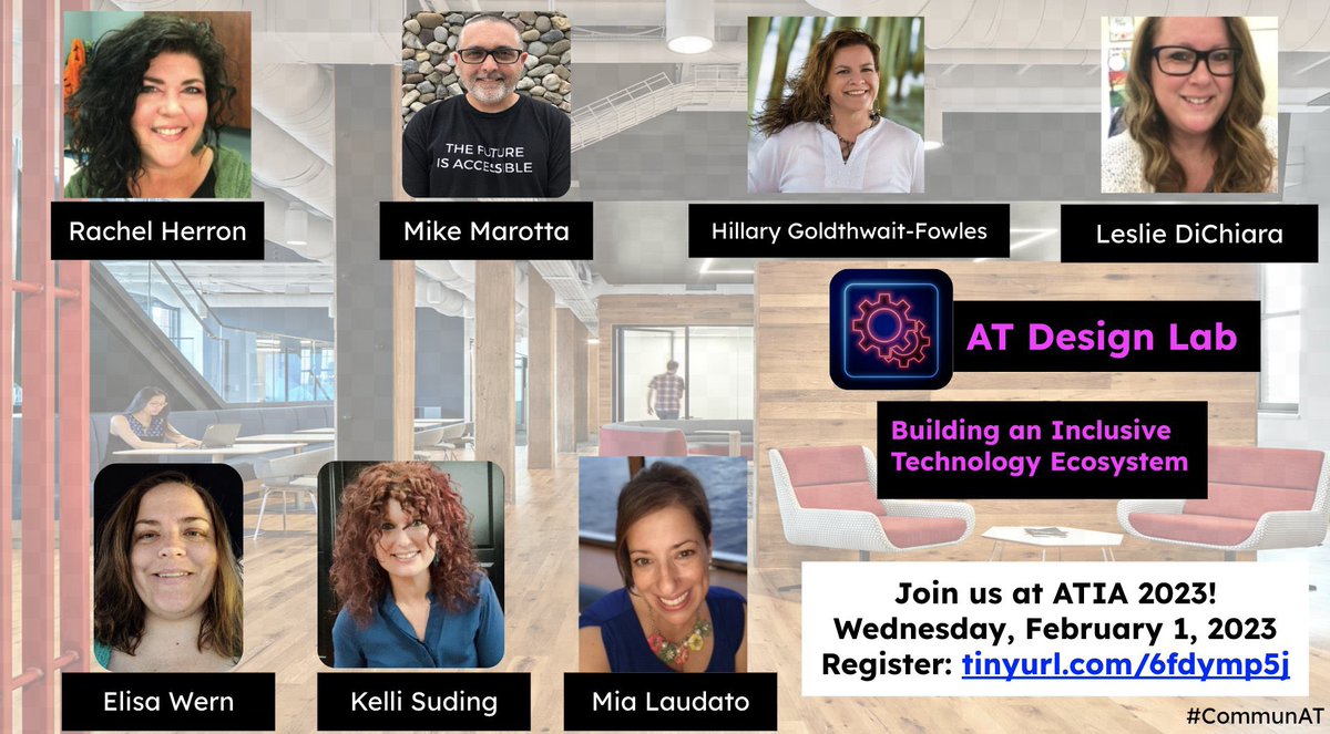 Leslie DiChiara (@lrdichiara) on Twitter photo Coming to #ATIA23 ? Then be sure to check out the AT Design Lab at our pre-conference session on 2/1. Register using this link: atia.org/atia-2023-regi… <a href="/mmatp/">Mike Marotta</a> <a href="/ksuding/">Kelli Suding, M.Ed., CPACC</a> <a href="/wernedat/">Elisa Wern AT</a> <a href="/RachelH872/">Rachel Herron</a> <a href="/SpedTechMia/">SpedTechMia</a> <a href="/hillary_atp/">Hillary Goldthwait-Fowles</a> #ATIA2023 #ATchat #UDLchat <a href="/ATIAorg/">ATIA</a> Coming to #ATIA23 ? Then be sure to check out the AT Design Lab at our pre-conference session on 2/1. Register using this link: atia.org/atia-2023-regi… <a href="/mmatp/">Mike Marotta</a> <a href="/ksuding/">Kelli Suding, M.Ed., CPACC</a> <a href="/wernedat/">Elisa Wern AT</a> <a href="/RachelH872/">Rachel Herron</a> <a href="/SpedTechMia/">SpedTechMia</a> <a href="/hillary_atp/">Hillary Goldthwait-Fowles</a> #ATIA2023 #ATchat #UDLchat <a href="/ATIAorg/">ATIA</a>