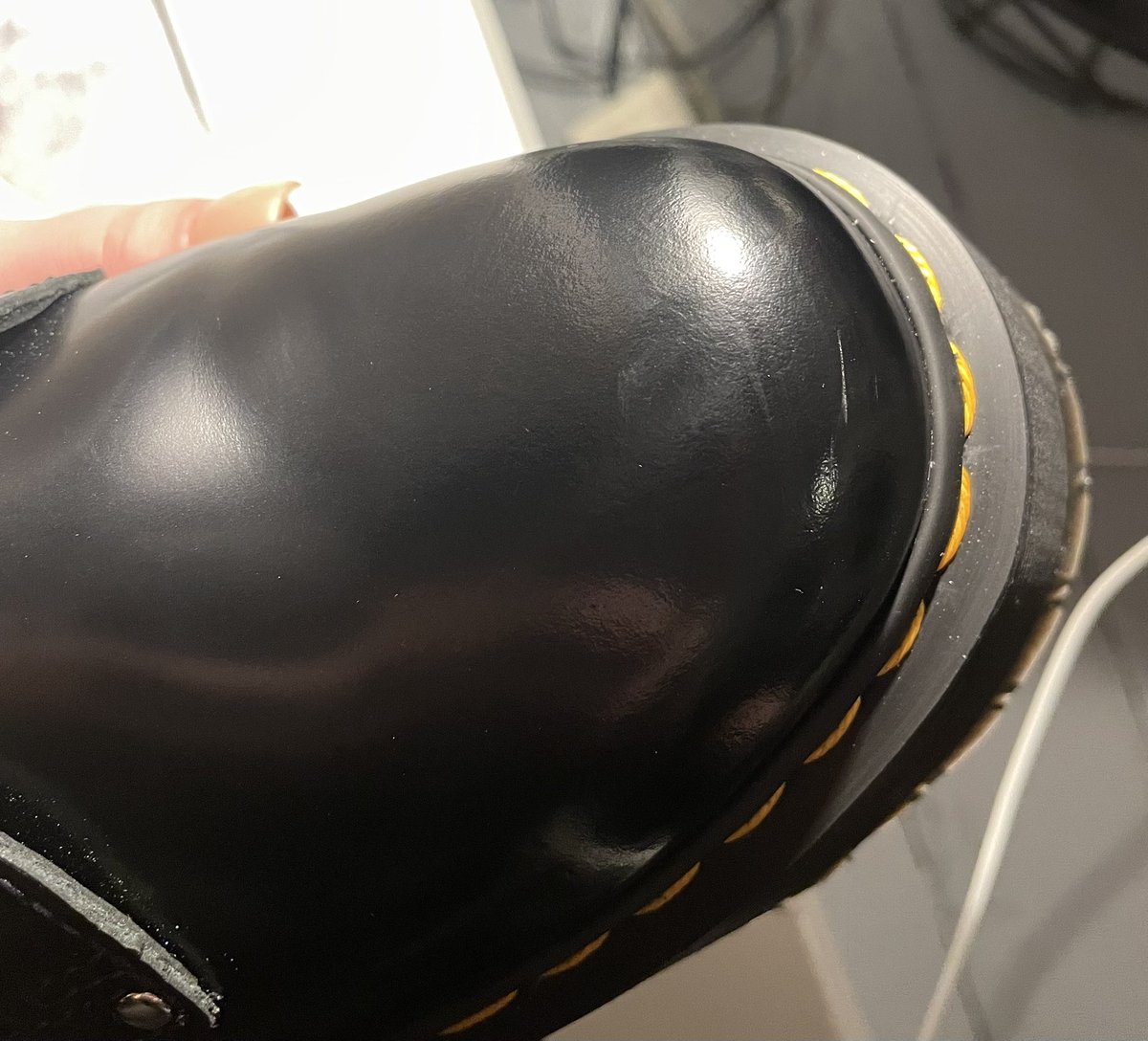 So my boots finally arrived from <a href="/schuh/">schuh</a> and they’ve got a big scuff?! I didn’t expect to pay £160 for them to come like this.