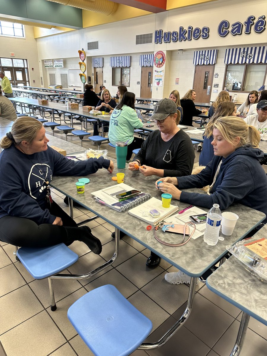 We had an amazing Co-Teaching Partnerships PL session.Teams reflected on the year, through grows and glows we highlighted grows through playdoh! One team said: implement more small grp instruction; the sun= highlighting each other’s strengths; the 🥨 = flexible! <a href="/HawCreekES/">Haw Creek Elementary</a>