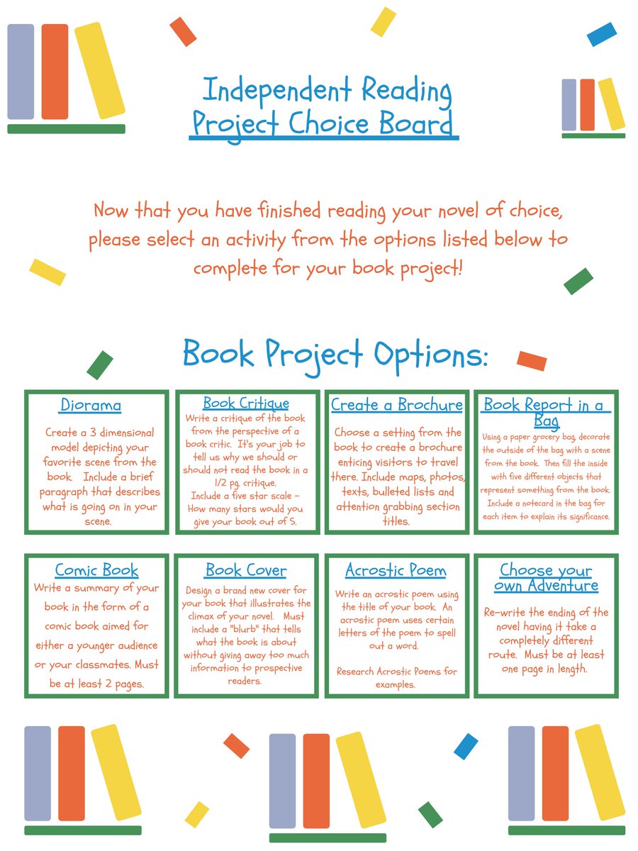 If you have your students do #IndependentReading in your class & are looking for fun/creative ways to assess their reading, here is a list of activities I've put together to make this assessement more fun and engaging!! #TeacherTwitter #KidsNeedBooks