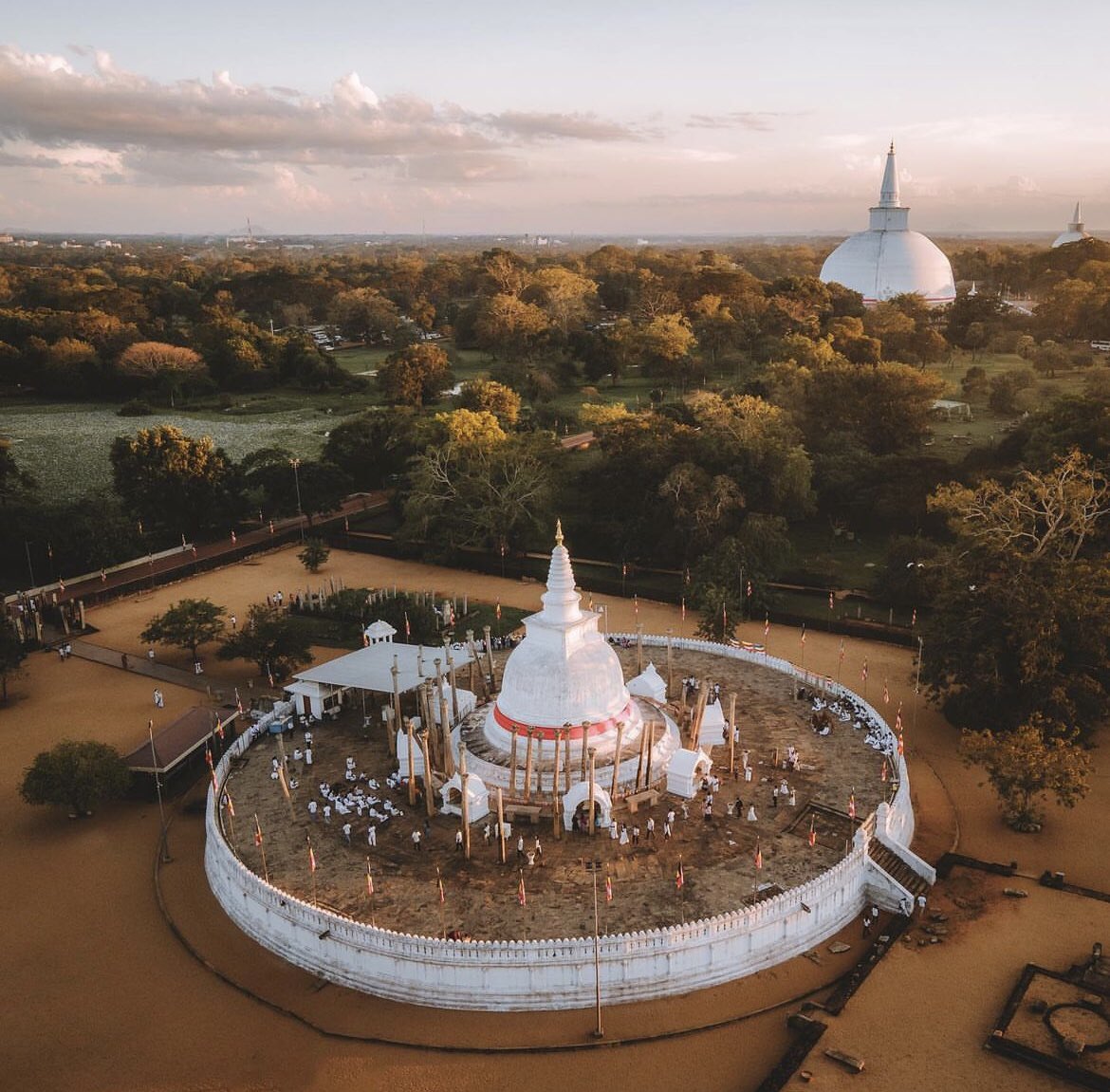 Thuparamaya temple - Anuradhapuraya, SriLanka https://t.co/UnmiE55WBJ Photo  credit @lankantravelbuddy #Travel #SriLanka #Buddhism #dronephotography  #visitsrilanka #travelphotography #Buddhist, image size:1170x1151