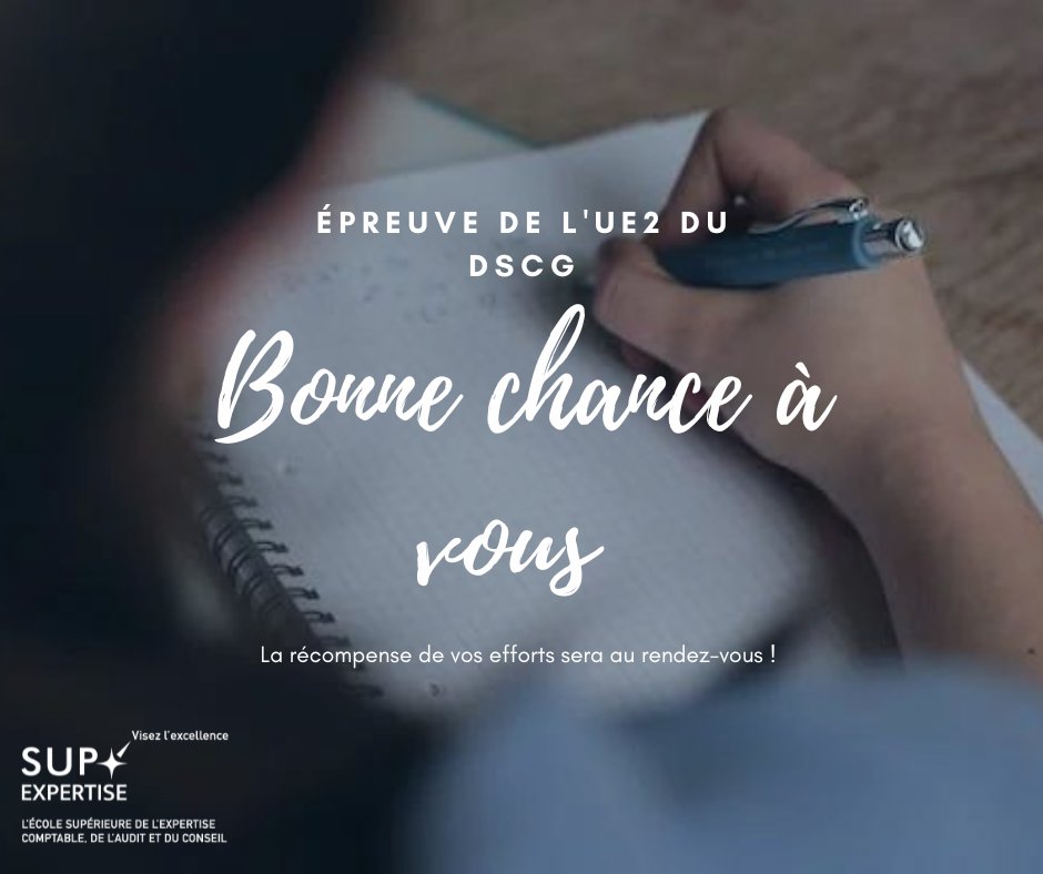 SupExpertise's tweet photo. Toute l'équipe de Sup'Expertise souhaite bon courage et bonne chance aux candidats pour leur épreuve de l'UE2 du DSCG. ☘️💪
#examens #étudiants #DSCG #UE2 #candidats #epreuves https://t.co/PwCdKbq8QU