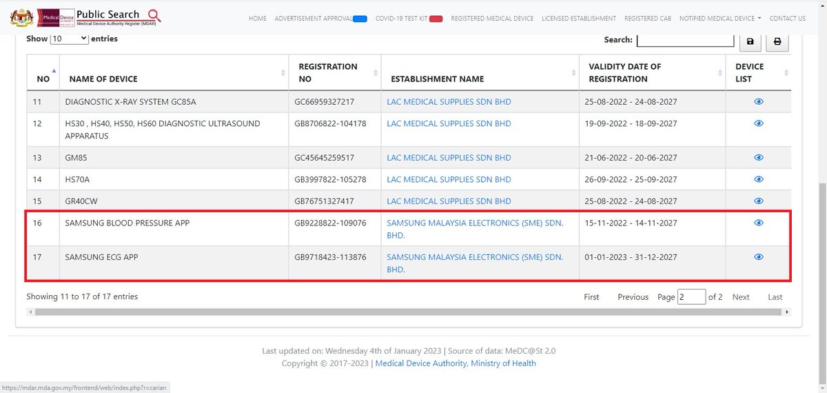 KevinNgTK's tweet photo. Finally after waiting for so long. Samsung ECG app has received certification from Medical Device Authority of Malaysia #MDA #MDAR https://t.co/RZFippCu9U