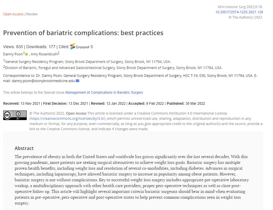 JudithDuan's tweet image. 😍Popular article: Prevention of bariatric complications: best practices
🌸Link: misjournal.net/article/view/4…
@drkeithsiau @BrijMadhok @kmahawar