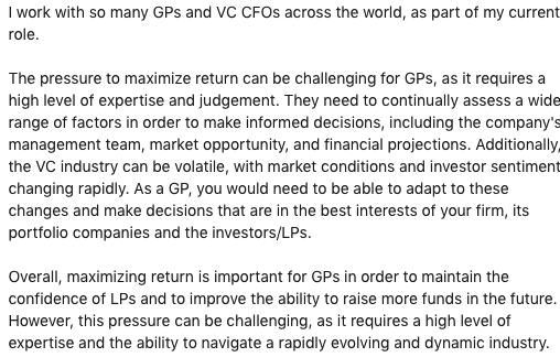 VkVijaykanth's tweet photo. As a GP, you would need to be able to adapt to the changes and make decisions that are in the best interests of your firm, portfolio companies and the investors/LPs.
#venturecapital #PrivateEquity #Venturecapital #CFO #Generalpartner #LimitedPartner https://t.co/YfukprWxZN