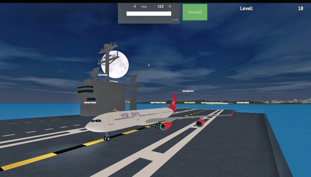 BendigoAerial's tweet photo. Yep confirmed doable. Landing an A340 on the USS Nemesis.. ๐ Addictive simulator #ROBLOX #airplanesim https://t.co/jpF6SgmHCe