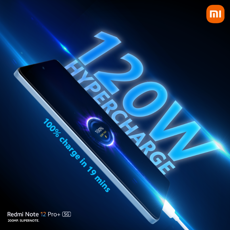 RedmiIndia's tweet photo. The #RedmiNote12 Pro+ 5G is known for its astonishing camera capabilities, performance, and design.

Experience a 200MP camera and 120W Hypercharge for the first time ever on the #SuperNote. 

Don't miss out on the launch!