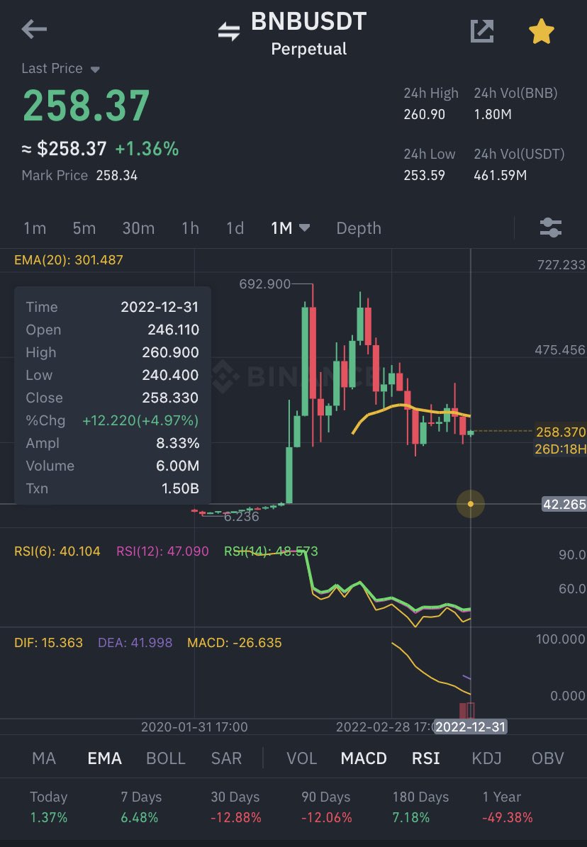 realKyleYYC's tweet photo. Hmmm $BNB short swing looks tempting 🤔 https://t.co/9w0a7QWlSO