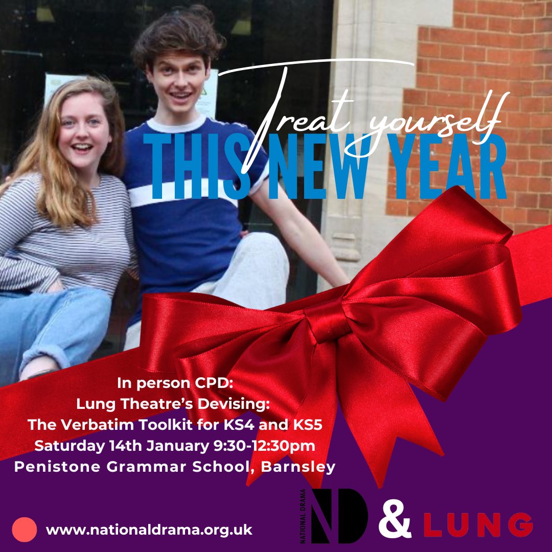 National_Drama's tweet photo. Start 2023 off by keeping those New Year’s resolutions! #NDCPD the first in person opportunity available soon with the brilliant @LungTheatre book here: https://t.co/jRLdv48Y2J https://t.co/yibpy1OVCx