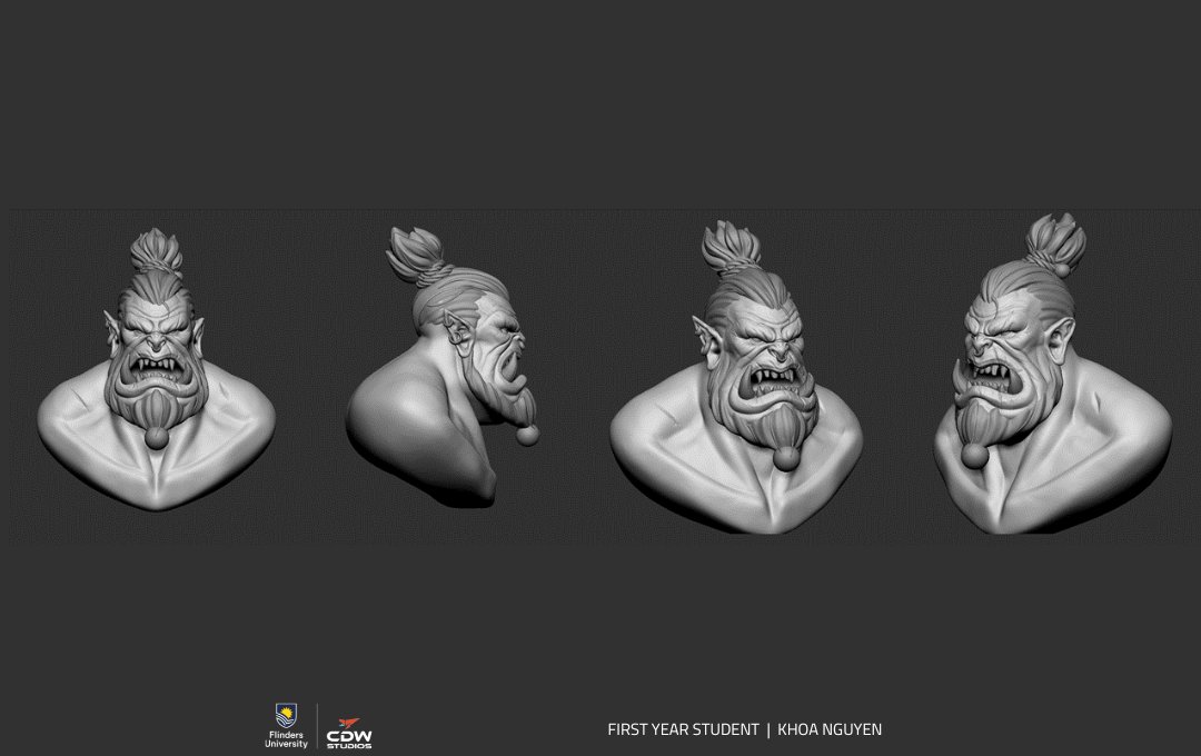 CDWStudios's tweet photo. This gruesome character was sculpted in #Zbrush  by Khoa Nguyen (first-year student).

We’re expanding! You can now study #BCAVEED in Adelaide, Melbourne &amp; Sydney! 

More info: https://t.co/tOmwEp2DgU

#flindersuniversity #3d #3dmodelling #3dcharacter #3dfilmdesign #3dgamedesign https://t.co/qH4bYwIgtZ