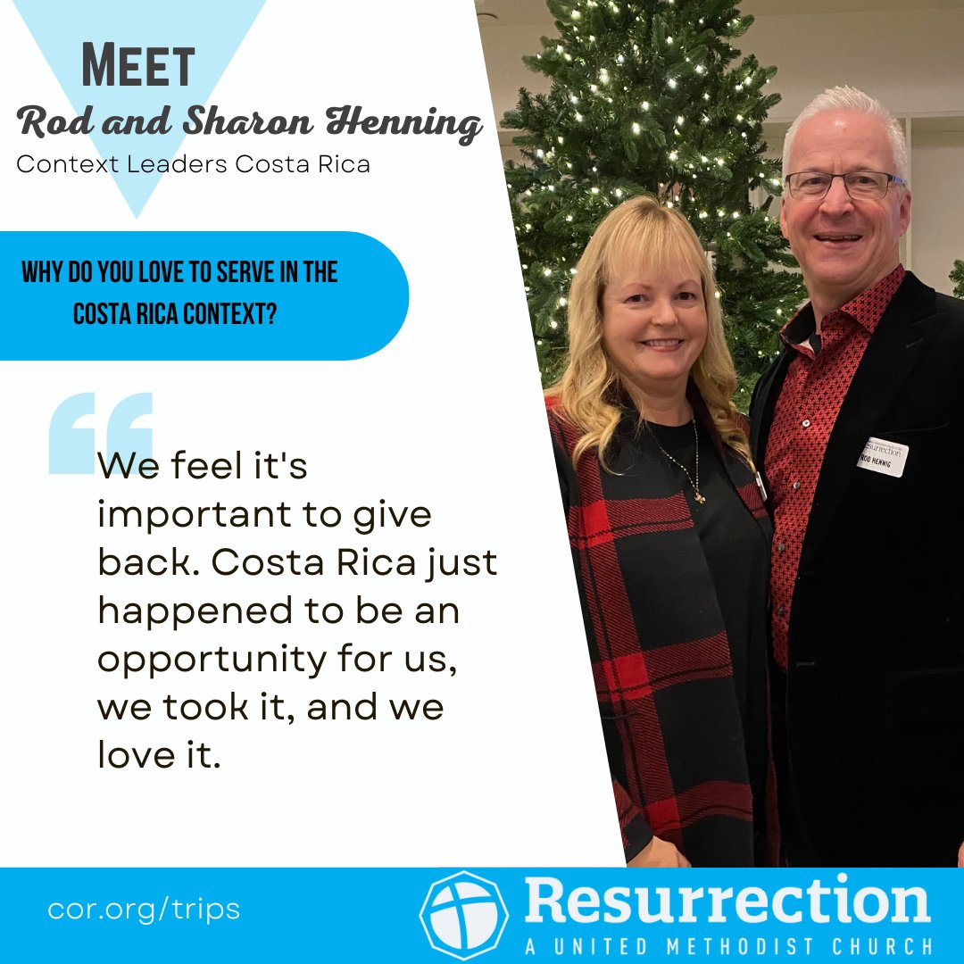 Pray for our Context Leaders Rod and Sharon Henning as they guide the Costa Rica serve trip later this month. If you'd like the opportunity to go on one of these trips to Costa Rica or one of our other partner locations globally go to cor.org/trips