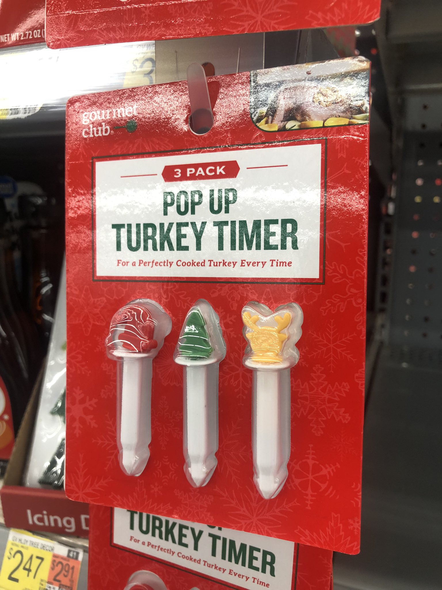 4 Packs Of Gourmet Club 3-Pack Pop Up Turkey Timer New